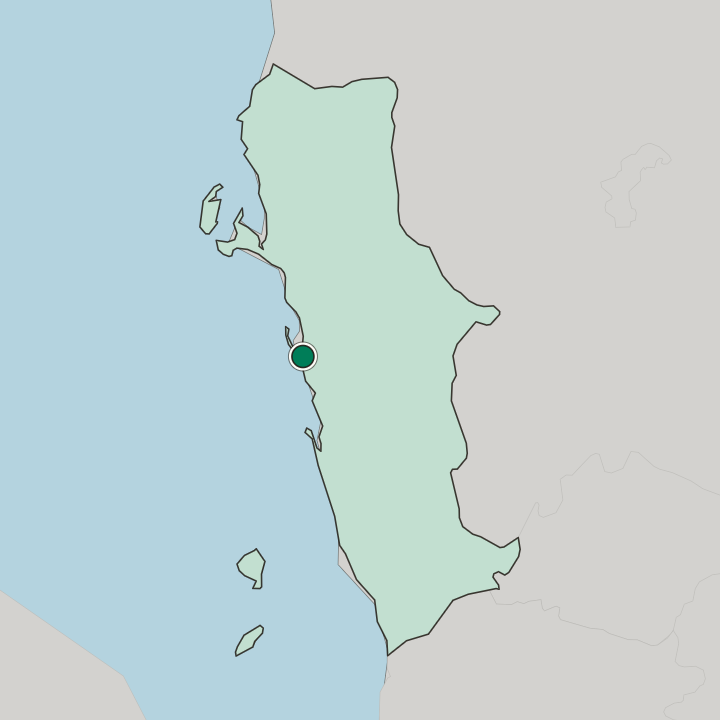 Map showing Al Ḩudaydah — In Muḩāfaz̧at al Ḩudaydah