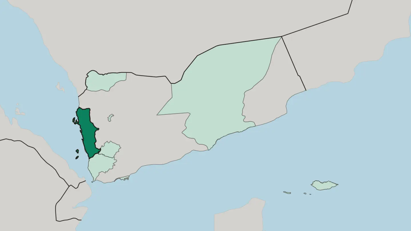 Map of Muḩāfaz̧at al Ḩudaydah in Yemen