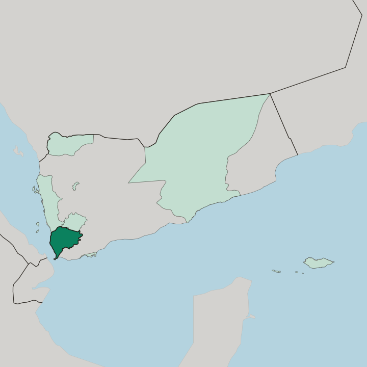Map showing Muḩāfaz̧at Ta‘izz — In Yemen