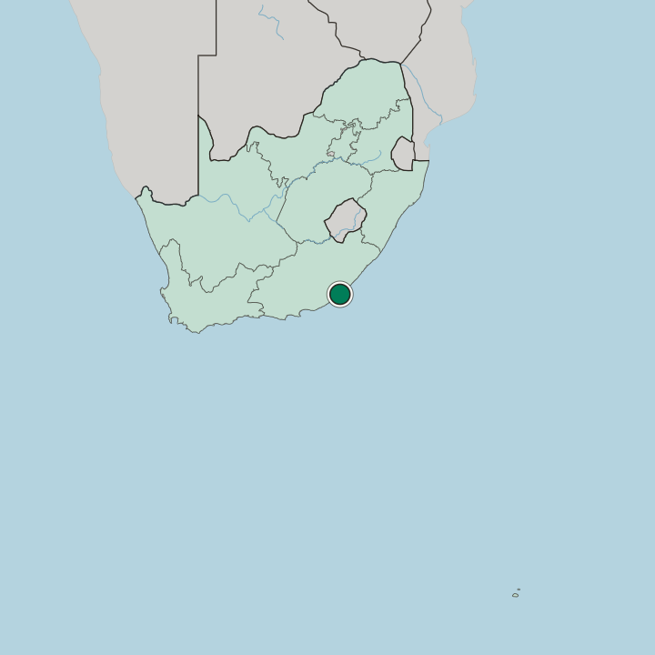 Map showing Quigney — In South Africa
