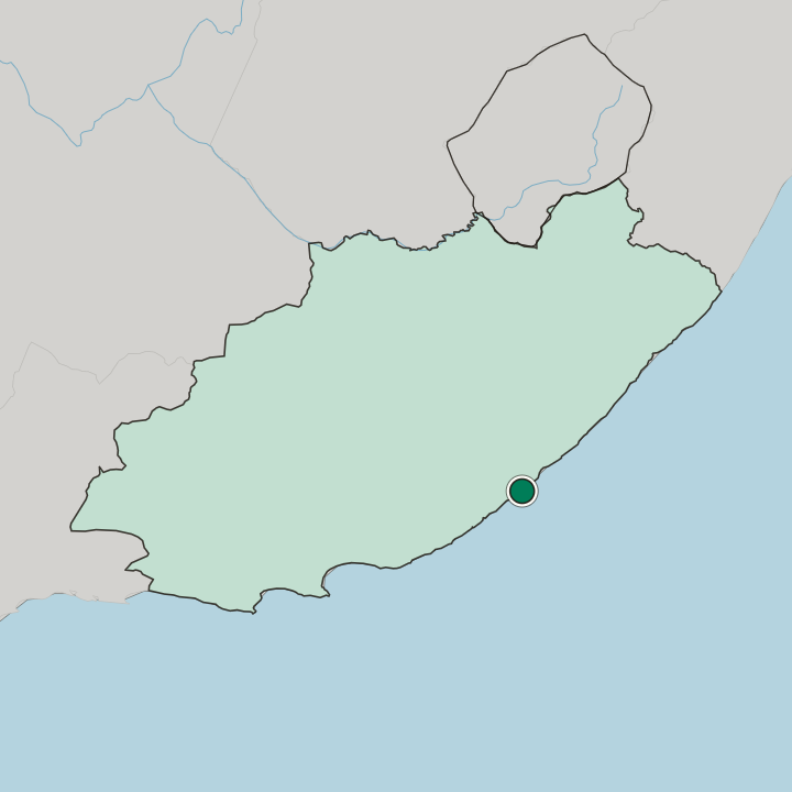 Map showing Quigney — In Eastern Cape