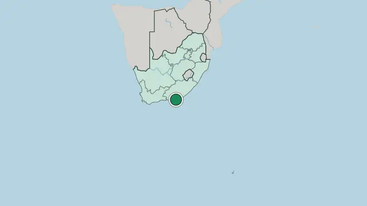 Map of Gqeberha in South Africa