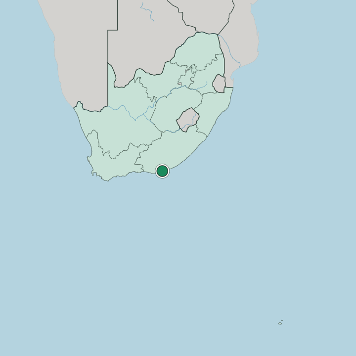 Map showing Gqeberha — In South Africa