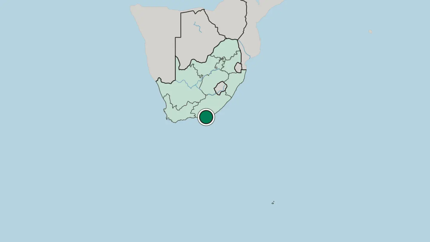 Map of Gqeberha in South Africa