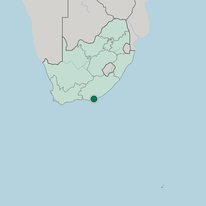 Map showing Gqeberha — In South Africa