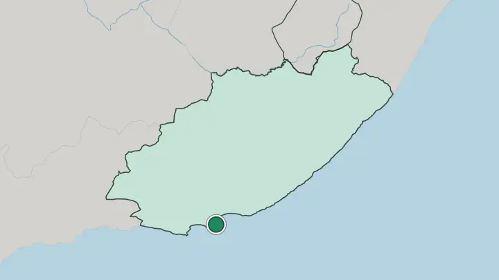 Map of Gqeberha in South Africa