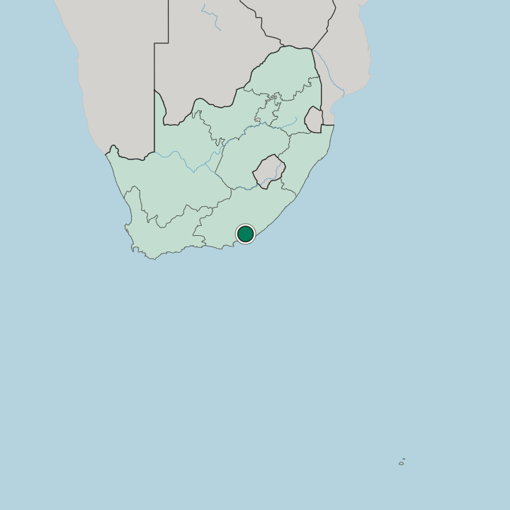 Map showing Grahamstown — In South Africa