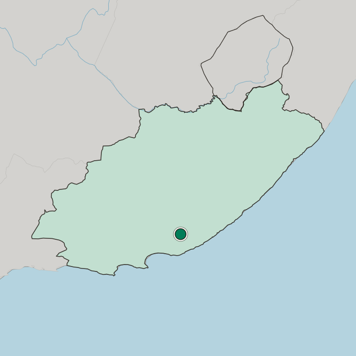 Map showing Grahamstown — In Eastern Cape