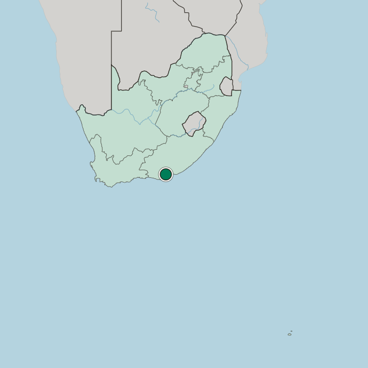 Map showing Kariega — In South Africa