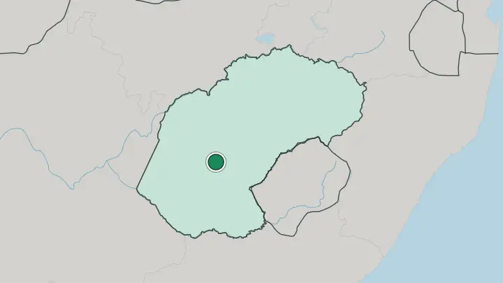Map of Bloemfontein in South Africa