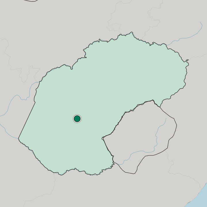 Map showing Bloemfontein — In Free State