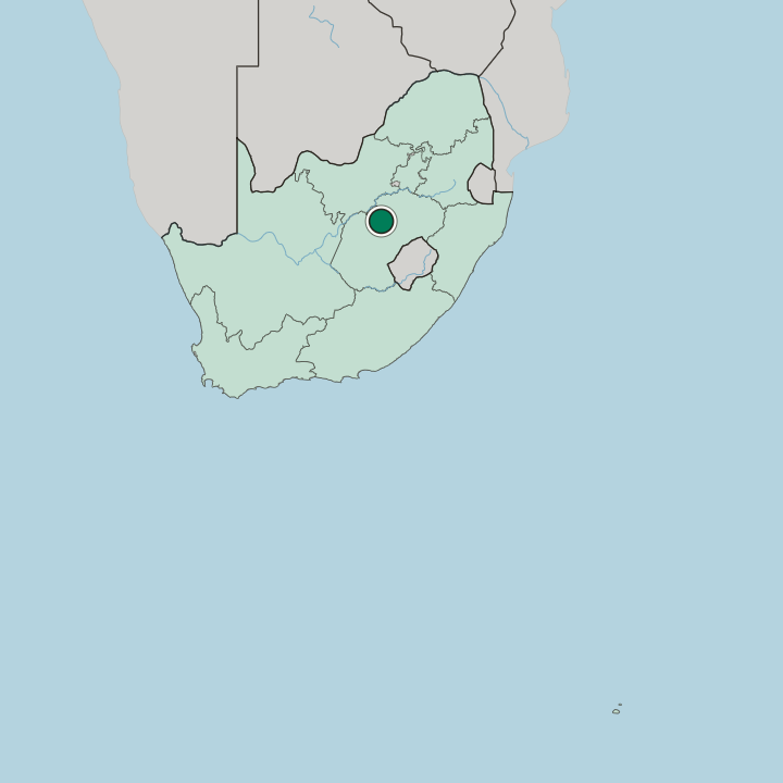 Map showing Welkom — In South Africa