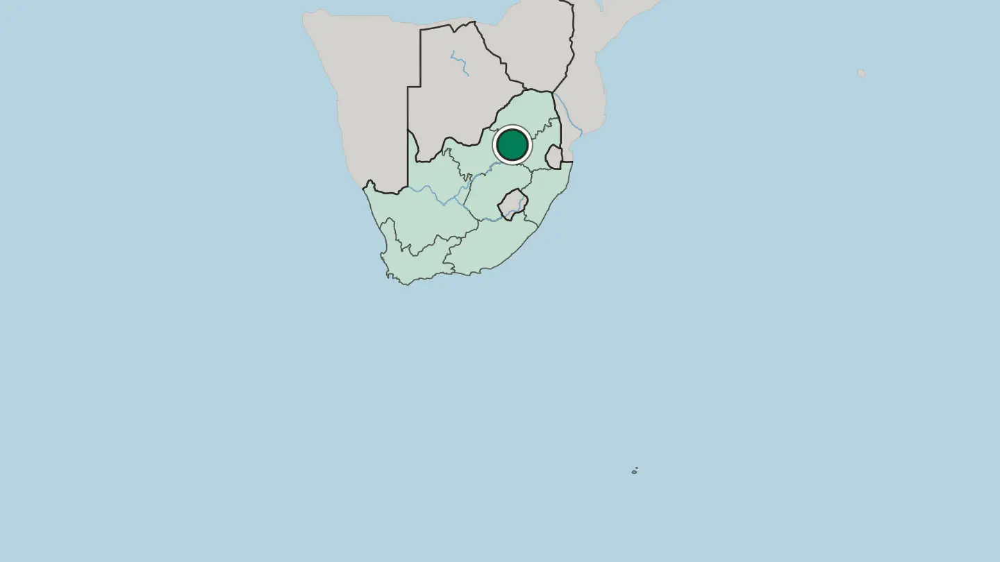 Map of Pretoria in South Africa