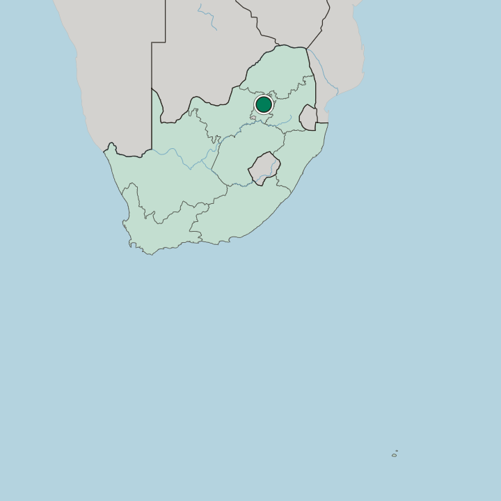 Map showing Sinoville — In South Africa