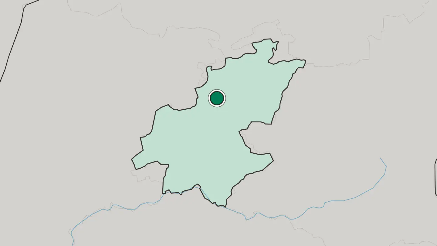 Map of Pretoria in South Africa