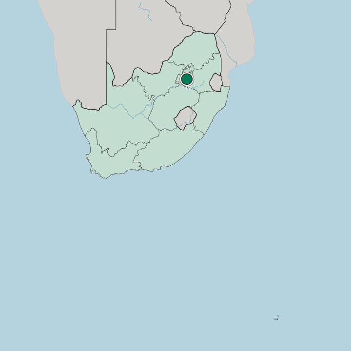 Map showing Springs — In South Africa