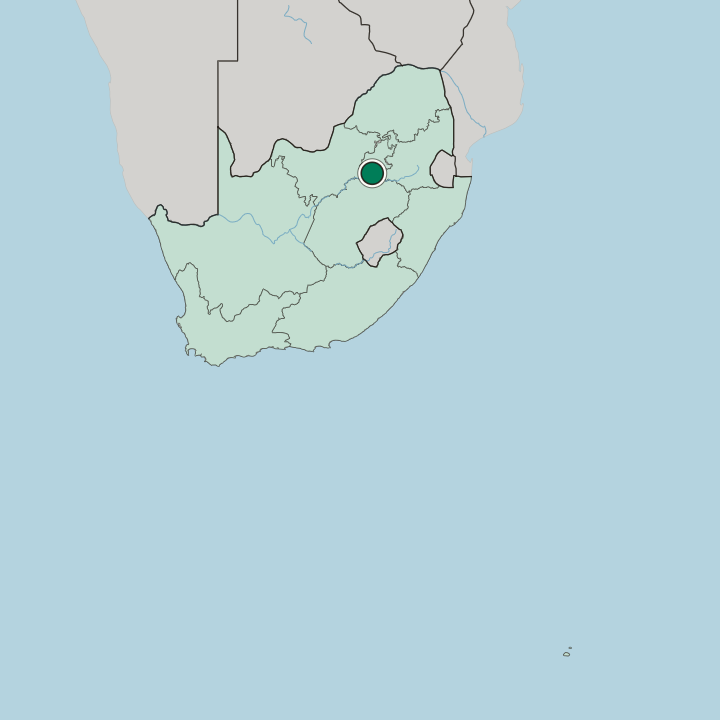 Map showing Vanderbijlpark — In South Africa