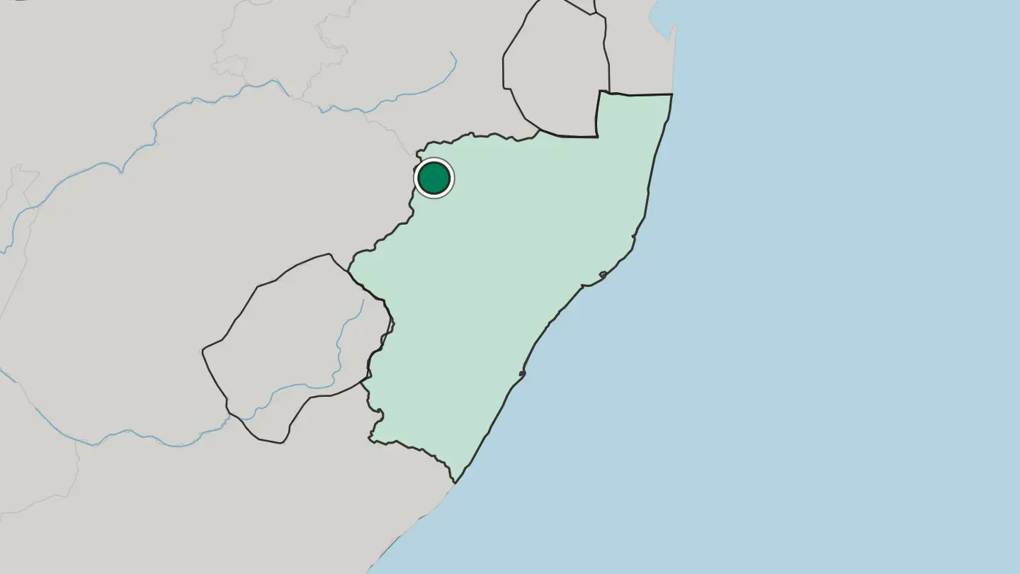 Map of Newcastle in South Africa