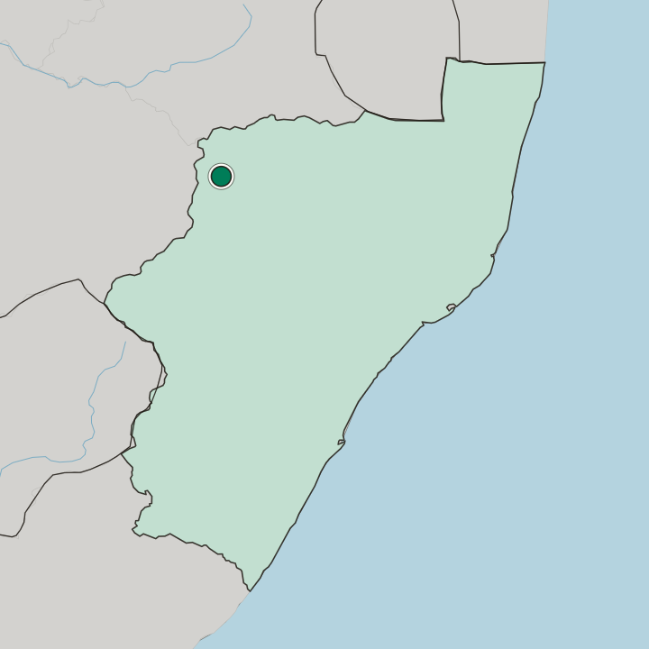 Map showing Newcastle — In KwaZulu-Natal