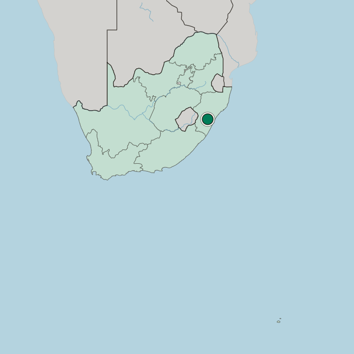 Map showing Pietermaritzburg — In South Africa