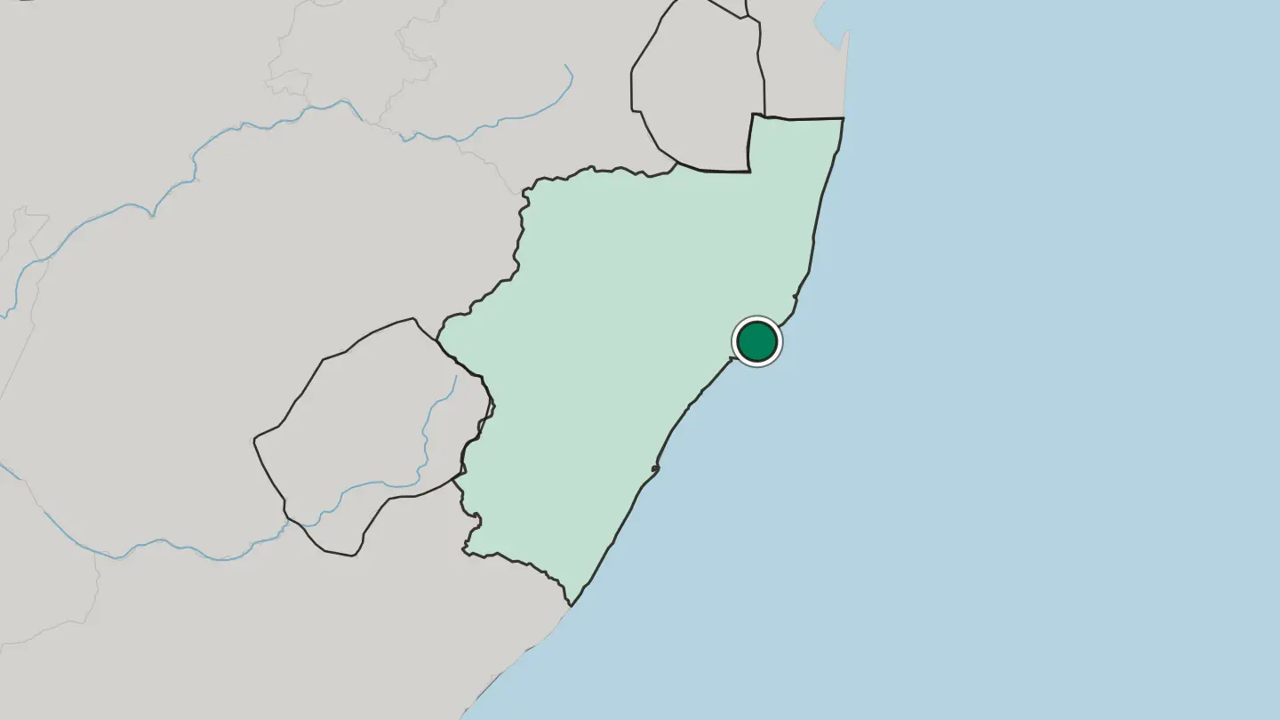 Map of Richards Bay in South Africa