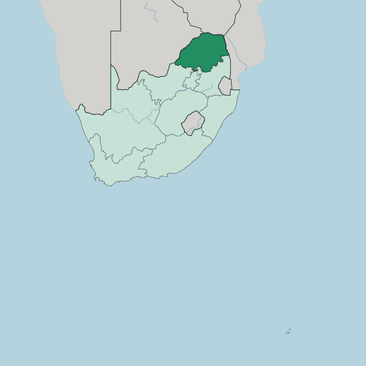 Map showing Limpopo — In South Africa