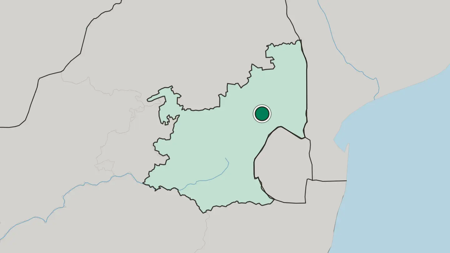 Map of Mbombela in South Africa