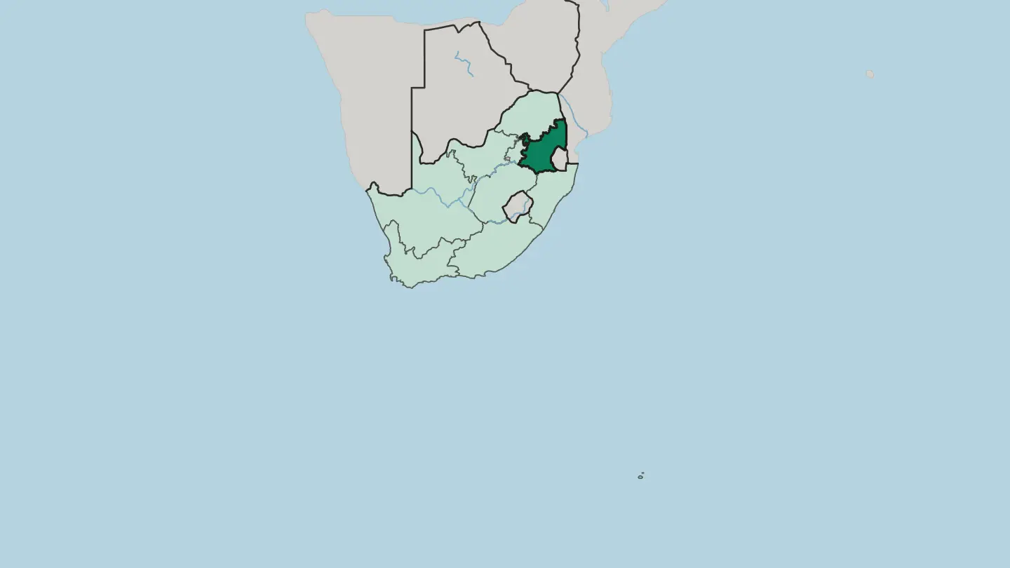 Map of Mpumalanga in South Africa