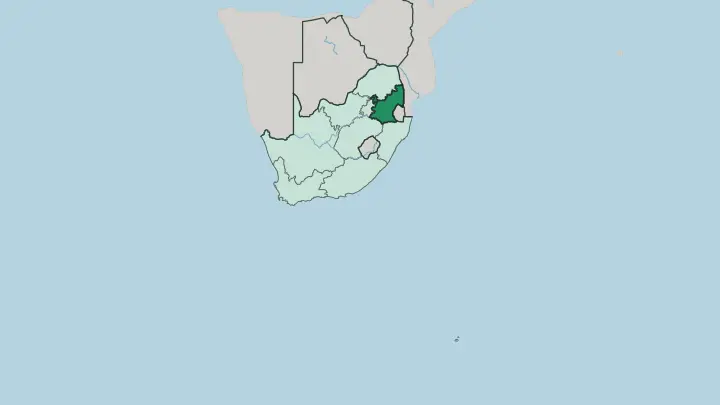 Map of Mpumalanga in South Africa