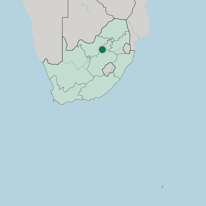 Map showing Potchefstroom — In South Africa