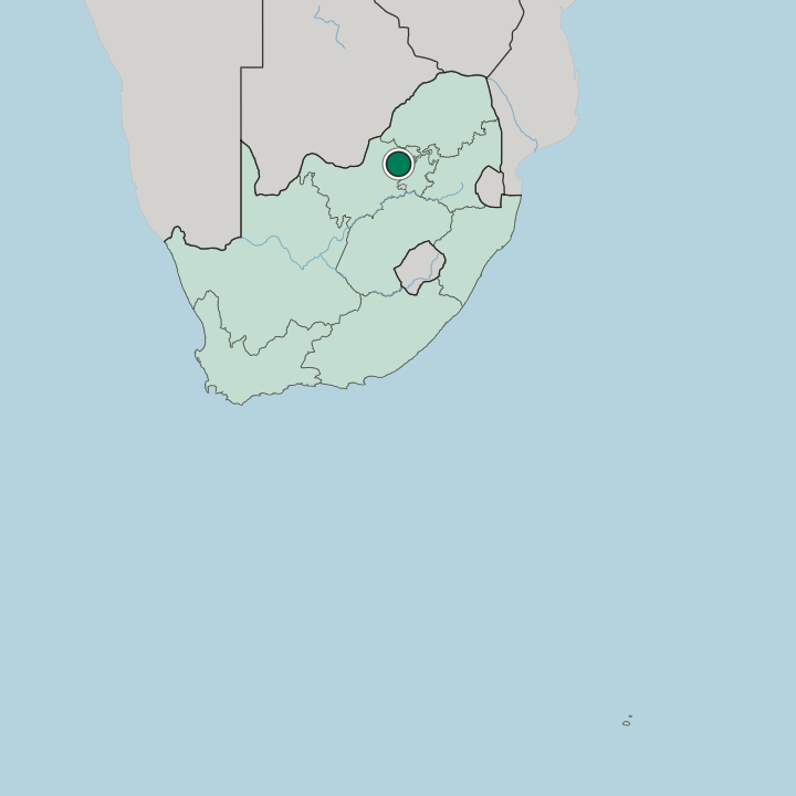 Map showing Rustenburg — In South Africa