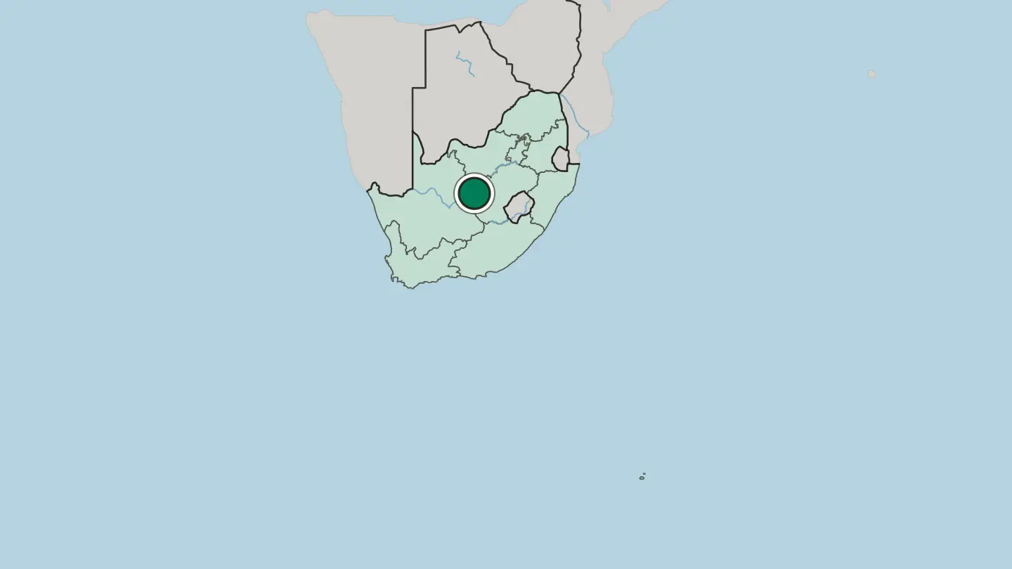 Map of Kimberley in South Africa