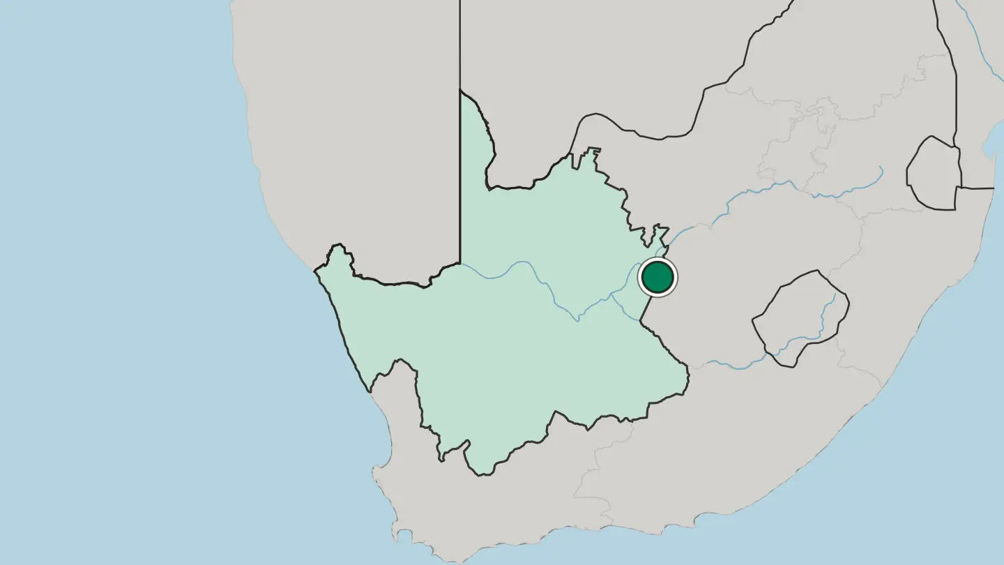 Map of Kimberley in South Africa