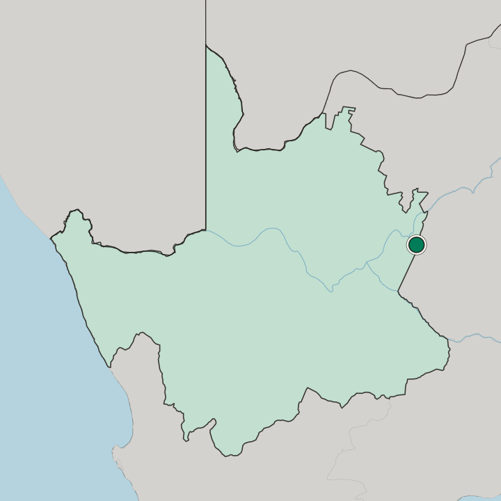 Map showing Kimberley — In Northern Cape