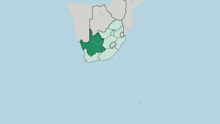 Map of Northern Cape in South Africa
