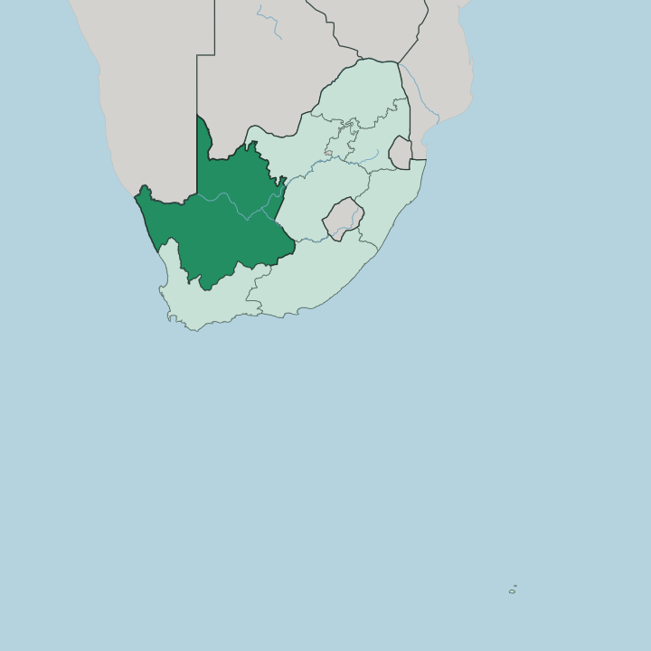 Map showing Northern Cape — In South Africa