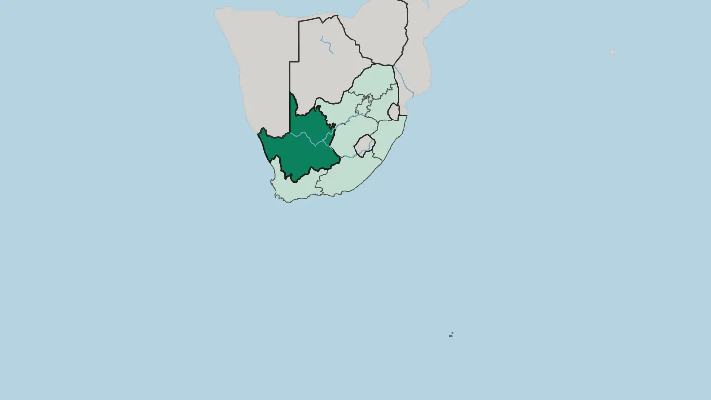 Map of Northern Cape in South Africa
