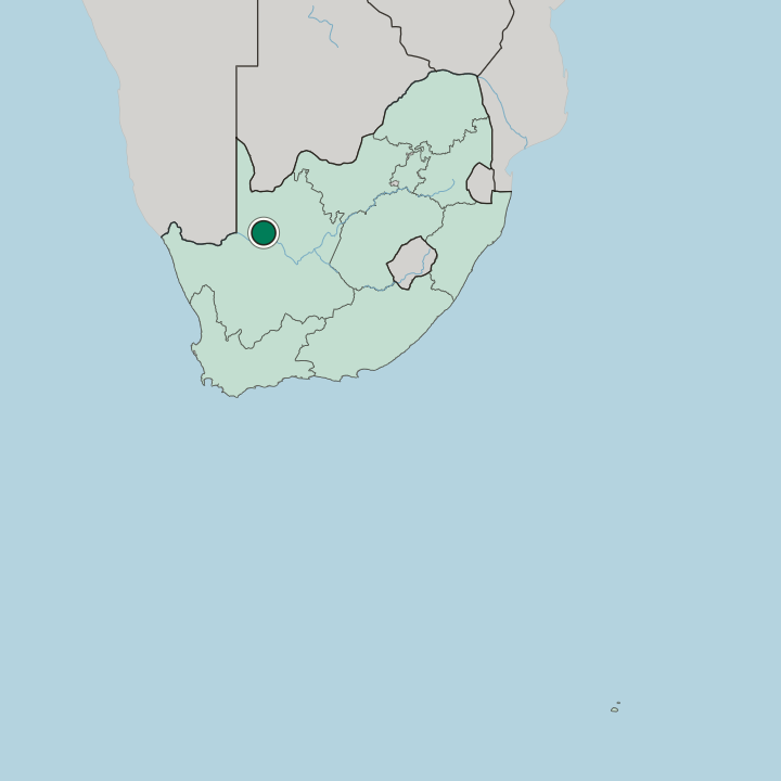 Map showing Upington — In South Africa