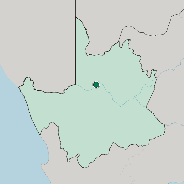 Map showing Upington — In Northern Cape