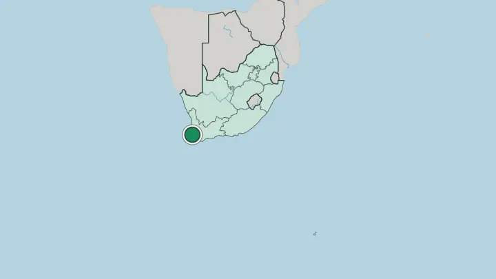 Map of Cape Town in South Africa