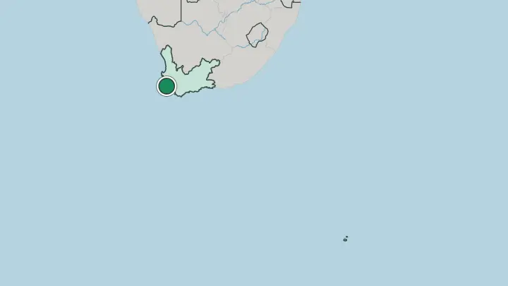 Map of Cape Town in South Africa