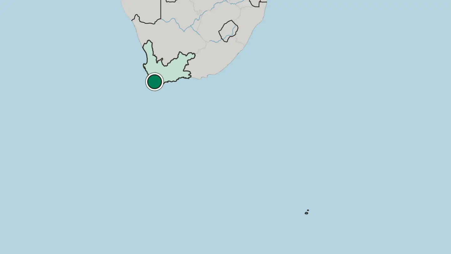 Map of Hermanus in South Africa
