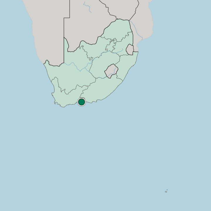 Map showing Knysna — In South Africa
