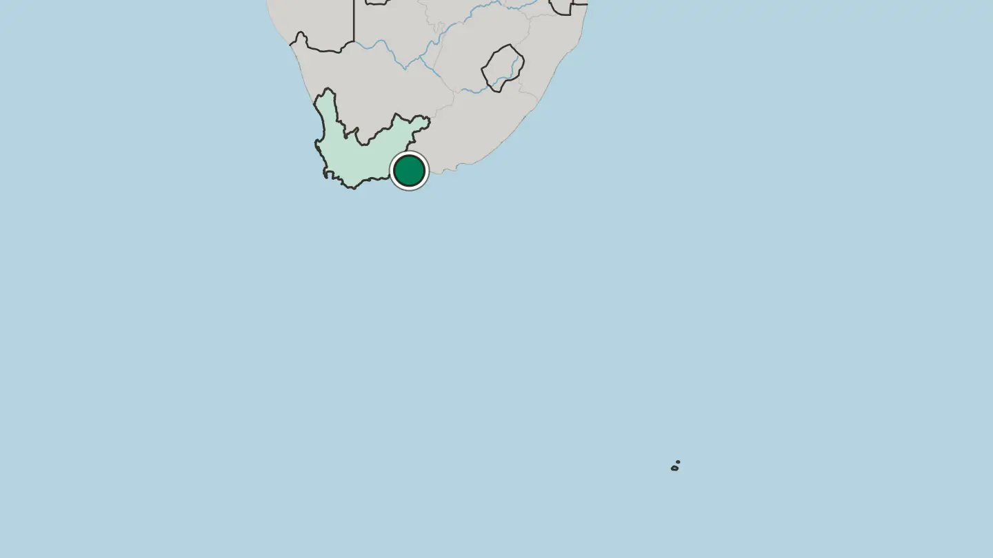 Map of Knysna in South Africa