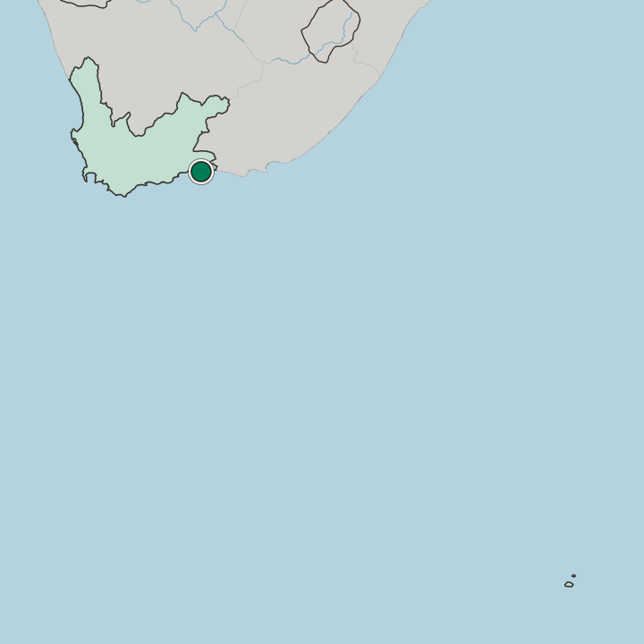 Map showing Knysna — In Western Cape