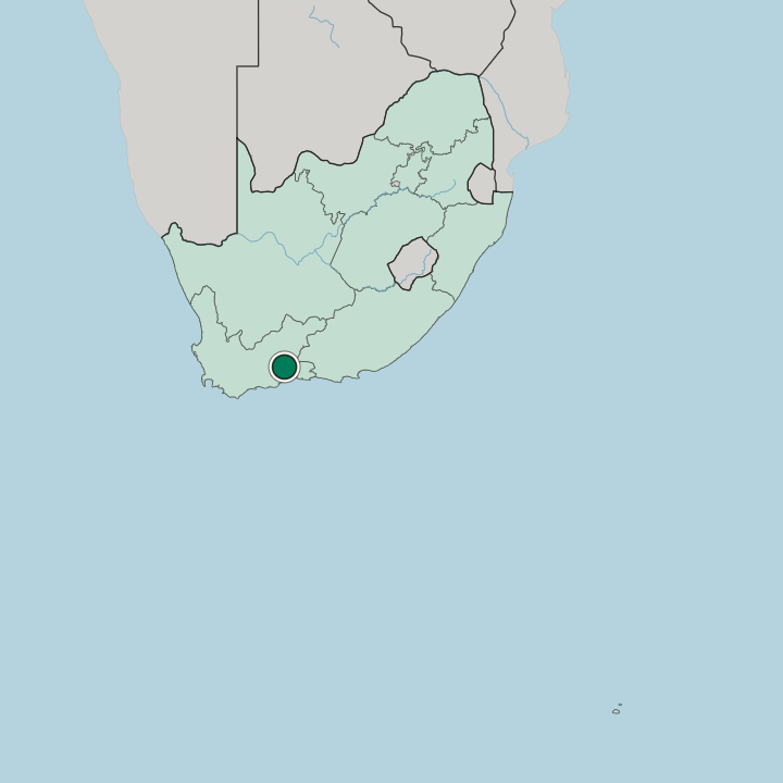 Map showing Oudtshoorn — In South Africa