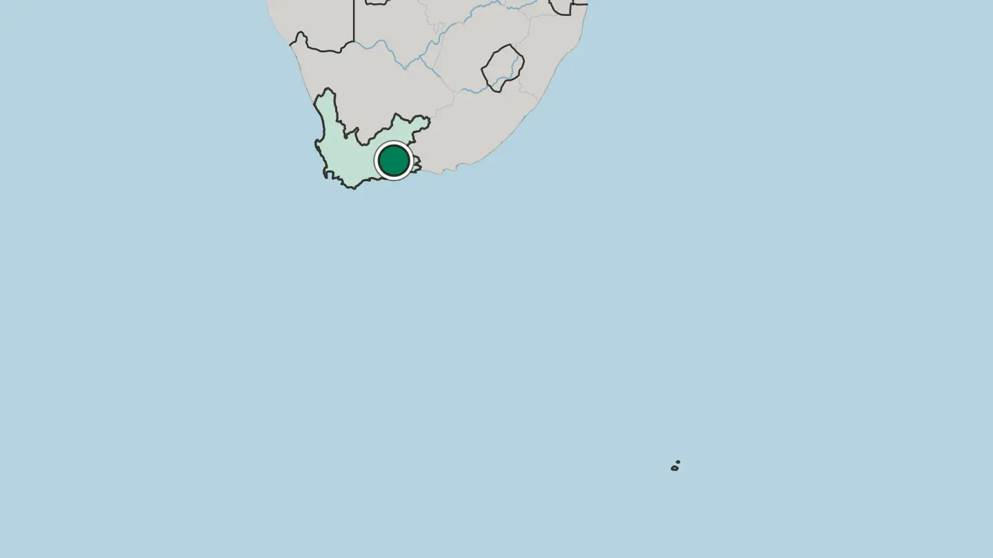 Map of Oudtshoorn in South Africa