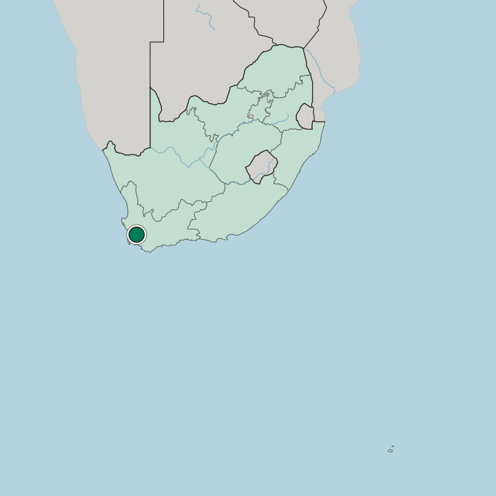 Map showing Paarl — In South Africa