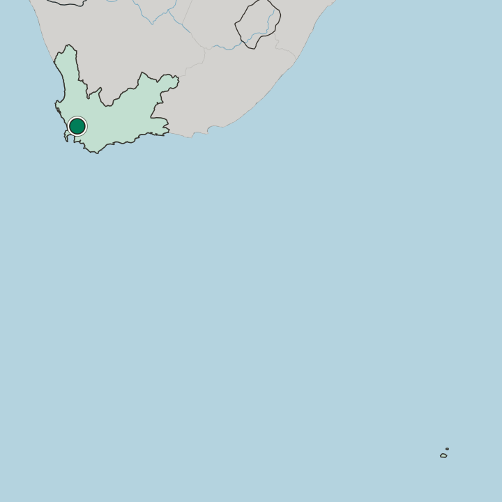 Map showing Paarl — In Western Cape
