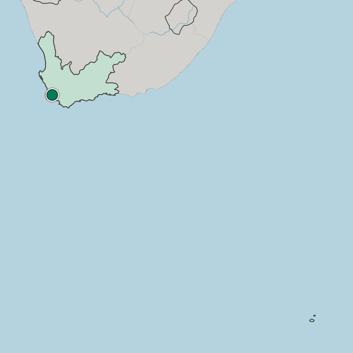 Map showing Somerset West — In Western Cape